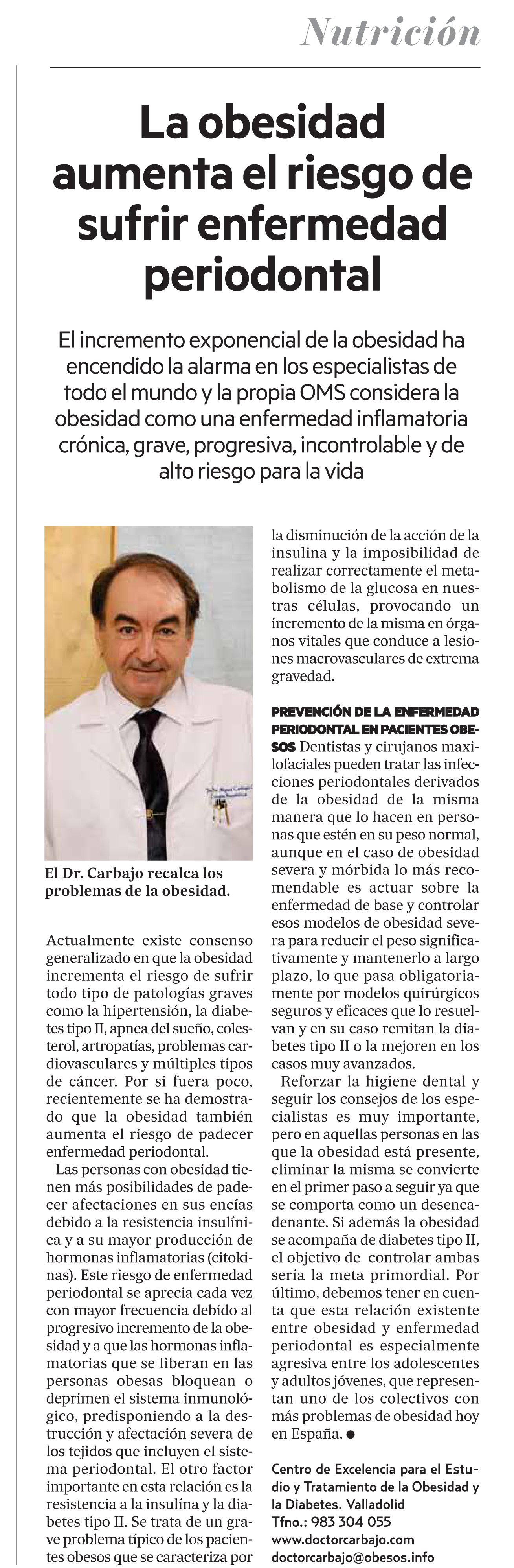 Publicacion Dirario DEIA - Obesidad y Odontología